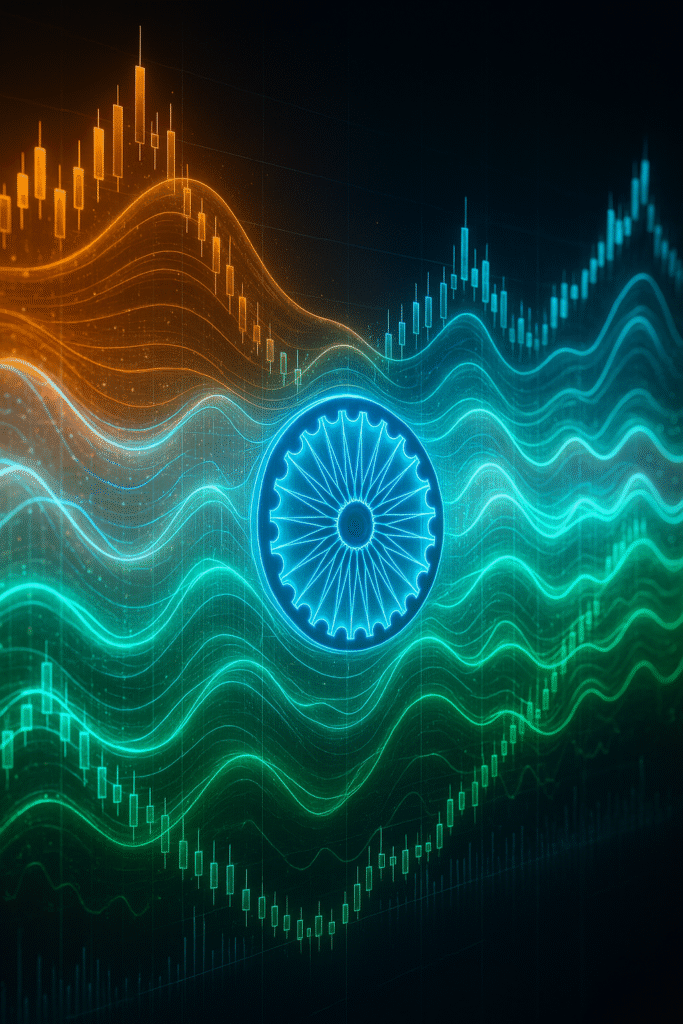 20250919 1247 Futuristic India Trading Chart simple compose 01k5gd8wwyf1xaney2n2087za7