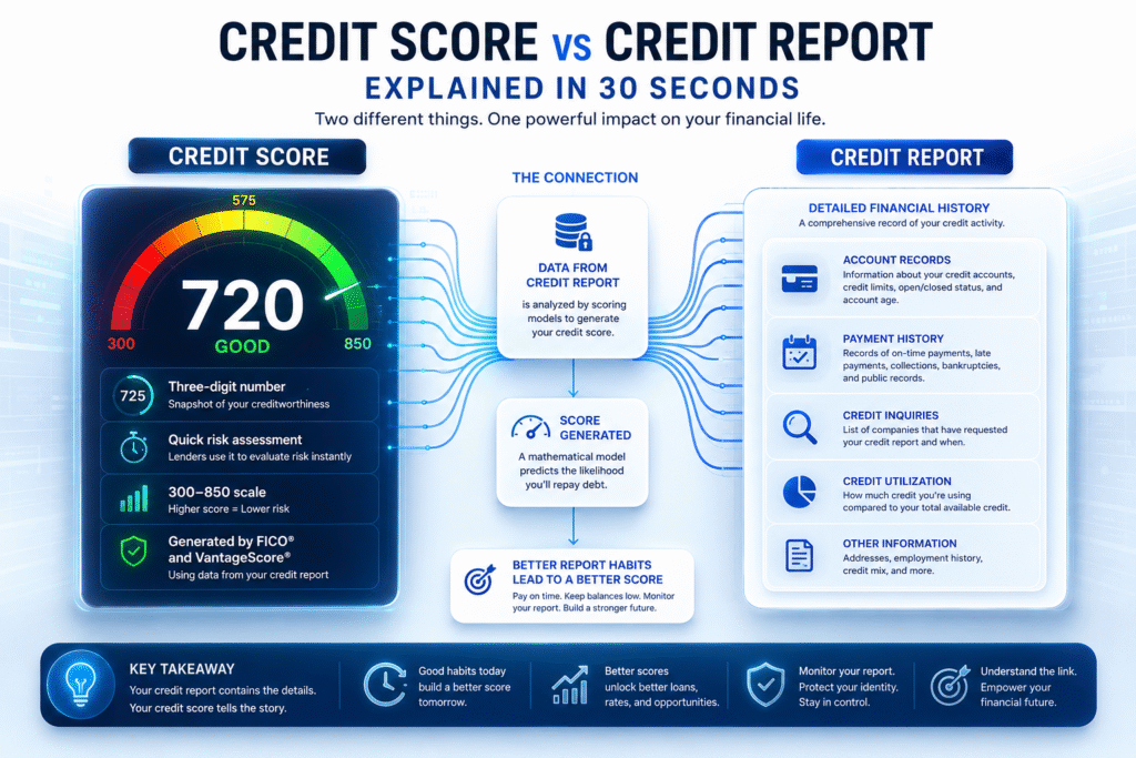 Credit Score vs Credit Report: 10 Key Differences You Need to Know for Best CIBIL/FICO score 2 credit score vs credit report