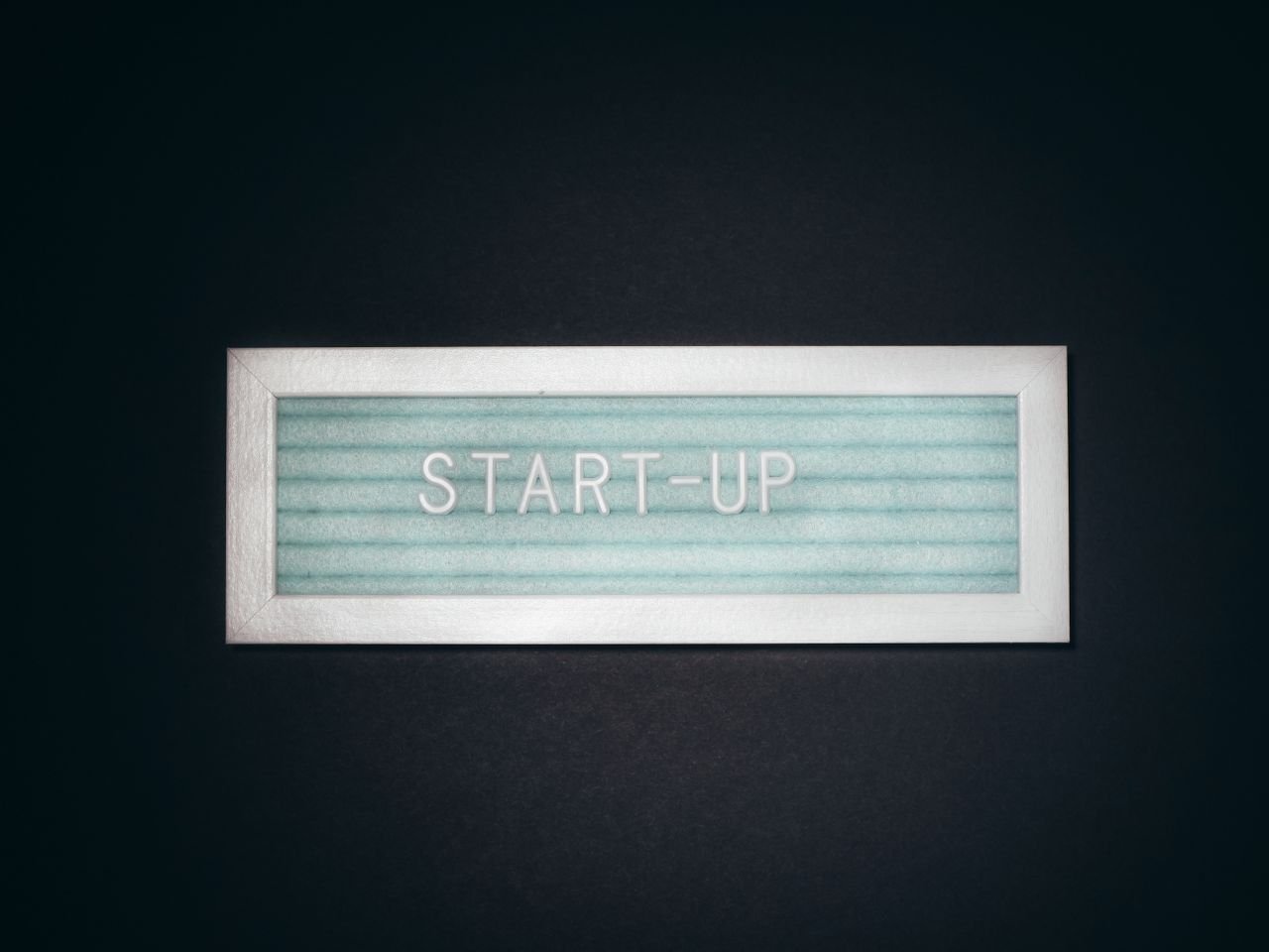 Close-up of a start-up sign with copy space, symbolizing business and innovation.